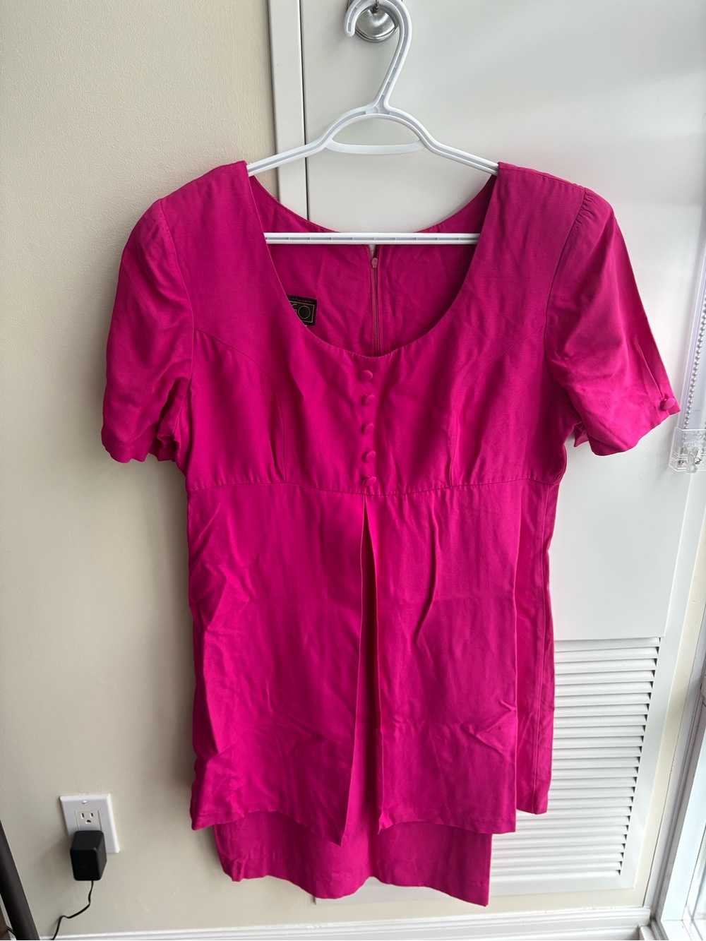 Bright Pink Scoop Neck Vintage Layer dress